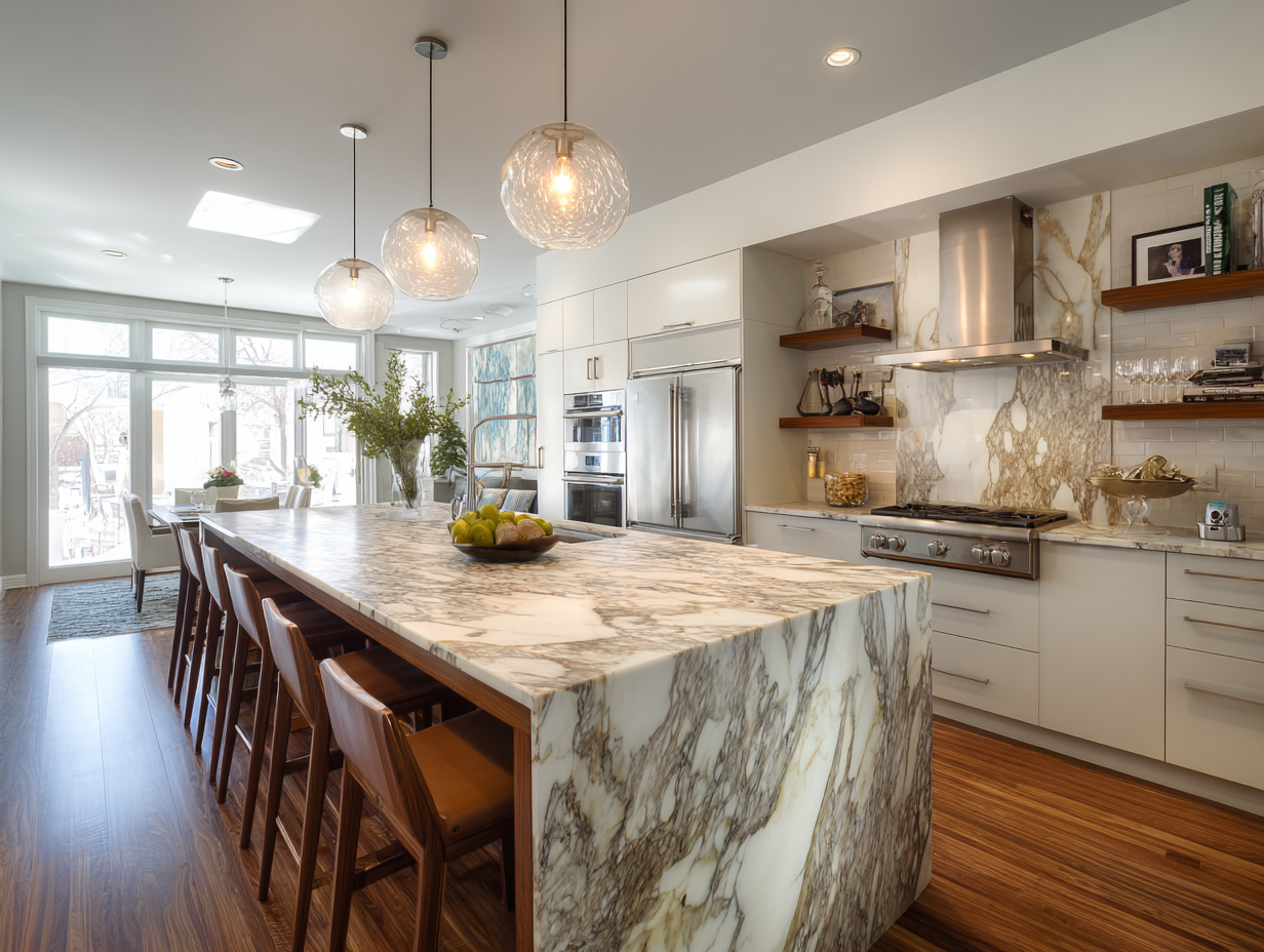 Luxury kitchen with statement island